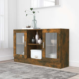 Vitrine Cabinet Smoked Oak 120x30.5x70 cm Engineered Wood 815627