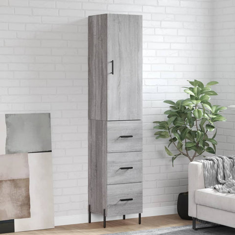 Highboard Grey Sonoma 34.5x34x180 cm Engineered Wood 3198863