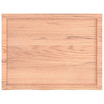Table Top Light Brown 80x60x cm Treated Solid Wood Oak 3156361