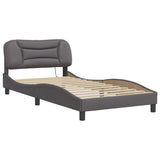 Bed Frame with LED without Mattress "Hvar" Grey 100x200 cm 3213916