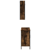 2 Piece Bathroom Furniture Set Smoked Oak Engineered Wood 3214722