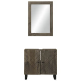 2 Piece Bathroom Furniture Set Black Solid Wood Mango 3310000