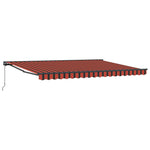 Retractable Awning Manual Orange and Brown 450x300 cm Fabric 3330891