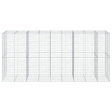 Gabion Basket with Cover 450x100x200 cm Galvanised Iron 3295232
