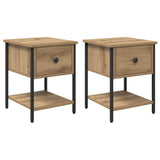 Bedside Table with Drawer 2 pcs Artisan Oak 34 x 35.5 x 45 cm 881803