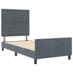 ZNTS Bed Frame Dark Grey 100x200 cm Velvet 3344856
