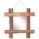 Log Mirror Natural 50x50 cm Recycled Teak Wood 283933