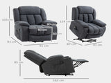 Overstuffed Riser and Recliner Chairs for the Elderly with 8 Vibration Massage, Fabric Upholstered T3398P378882