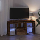 Corner LED TV Cabinet 100 x 40 x 50 cm Old Wood Engineered Wood 889803