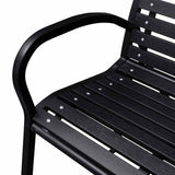 Garden Bench Black Steel 125 cm Heavy Duty 41556