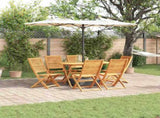 Garden Dining Set Folding 7 pcs Brown Solid Acacia Wood 3375711