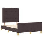 ZNTS Bed Frame Dark Brown 120x200 cm Fabric 3344721