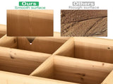 Garden Wooden Planters, Rectangular 8 Compartment Plant Stand, Oak Tone T3398P323950