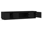 TV Cabinet with LED Black Oak 180 x 38 x 49 cm Engineered Wood 3376145