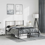 Metal Bed Frame without Mattress with Footboard Black 135x190cm 352497