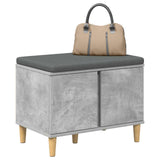 Hall Bench with Cushion with Door Concrete Grey 60 x 38 x 46 cm 891523