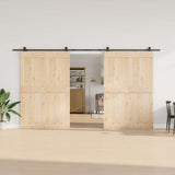 Sliding Door Hardware Kit 400 cm Steel Black 3295786