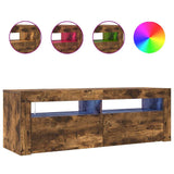TV Cabinet with LED Lights Smoked Oak 120x35x40 cm 815687