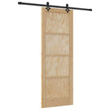 Sliding Door Manual Natural and black 78 x 211 cm 3333500