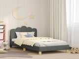Children's Bed Frame with Headboard Dark Grey 80 x 160 cm 42011045
