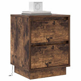 Bedside Cabinet with Drawer 2 pcs Smoked Oak 39 x 34.5 x 50 cm 869619