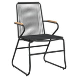 Garden Dining Set Black Powder-coated steel Large Durable 3156577
