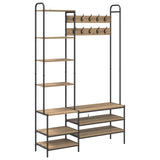 Coat Stand with Shoes Bench Artisan Oak 120.5 x 34 x 190 cm 8012043