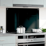 Kitchen Backsplash Black 90 x 60 cm Tempered Glass 249489