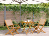 Bistro Set Beige Solid acacia wood, fabric 3281859
