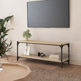 TV Cabinet Sonoma Oak 100x33x41 cm Engineered Wood and Steel 819348