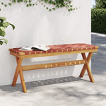 ZNTS Garden Bench Red Solid Wood Acacia and Fabric 366515