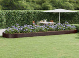 Garden Raised Bed Galvanised Steel 523x140x36 cm Brown 319045