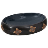 Countertop Basin Black and Blue Oval 59x40x15 cm Ceramic 155088