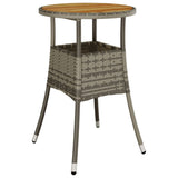 Garden Table 60x75 cm Acacia Wood and Poly Rattan Grey 310603