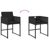 Garden Chairs with Cushions 4 pcs Black Poly Rattan 365001