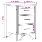 ZNTS Bedside Cabinet Smoked Oak 40x41x60 cm Engineered Wood 848526