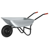 Wheelbarrow Silver and Black 133 x 62.5 x 58 cm Steel 42007975