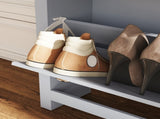 2 Drawer Shoe Cabinet Modern Narrow Shoe Cupboard Hallway Wooden Storage Organiser with Flip Doors T3398P378002