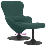 Egg Chair with Footstool Dark Green 63 x 73 x 90 cm Velvet 42002746