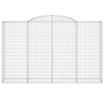 Arched Gabion Baskets 8 pcs 300x50x180/200 cm Galvanised Iron 3146779