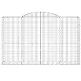 Arched Gabion Baskets 8 pcs 300x50x180/200 cm Galvanised Iron 3146779