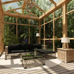 5 Piece Garden Lounge Set with Cushions Poly Rattan Grey 46813