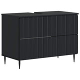 3 Piece Bathroom Cabinet Set ZWOLLE Black Engineered Wood 3417757