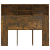 817246 Headboard Cabinet Smoked Oak 120x19x103,5 cm