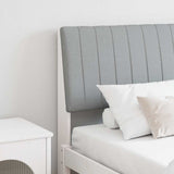 Upholstered Headboard Light Grey 200 cm Solid Pine Wood 879378