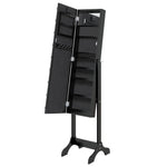 Free-Standing Mirror with LED Black 34x37x146 cm 351767