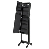 Free-Standing Mirror with LED Black 34x37x146 cm 351767