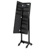 Free-Standing Mirror with LED Black 34x37x146 cm 351767