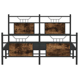 Bed Frame without Mattress Smoked Oak 150x200 cm King Size Engineered Wood 4106763
