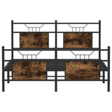 Bed Frame without Mattress Smoked Oak 150x200 cm King Size Engineered Wood 4106763